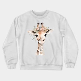 Watercolor baby giraffe Crewneck Sweatshirt